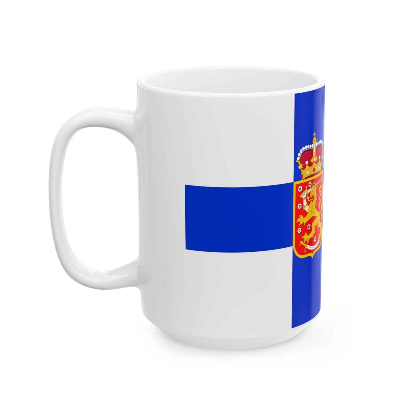 Suomen valtionlippu 1918-1920 (Finland) White Coffee Mug-Go Mug Yourself