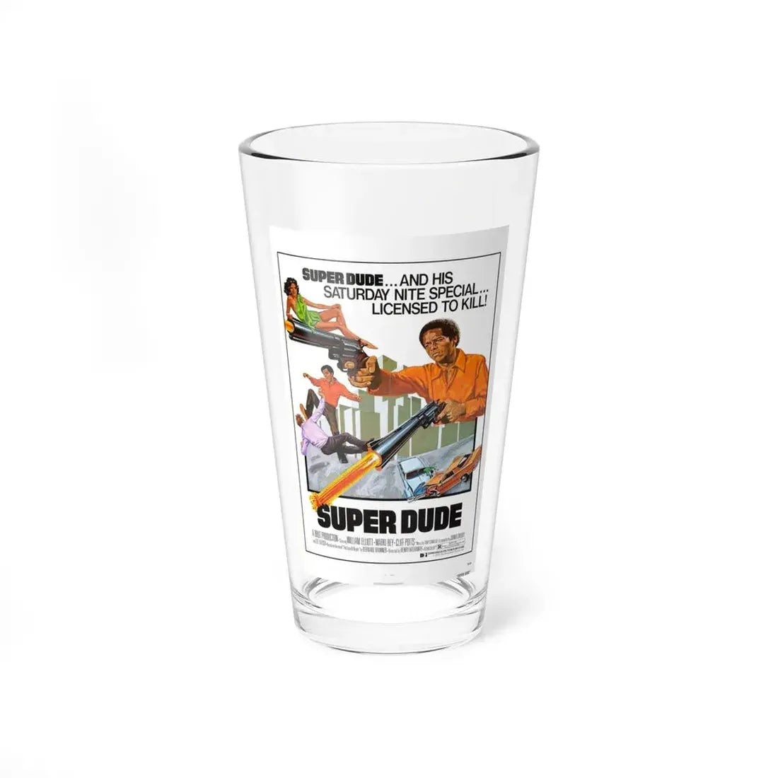 SUPER DUDE 1974 Movie Poster - Pint Glass 16oz - Go Mug Yourself