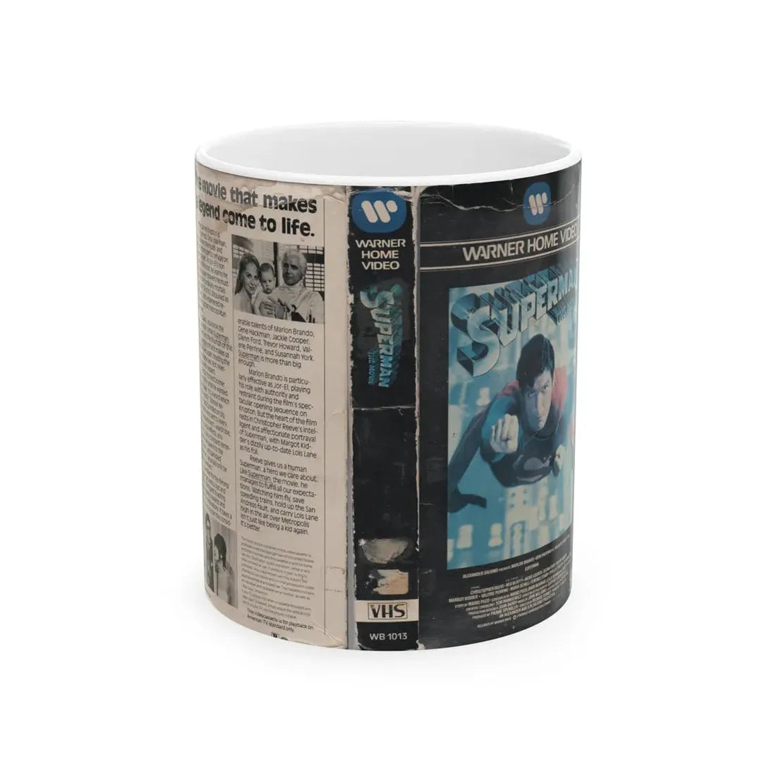 SUPERMAN THE MOVIE (VHS COVER) - White Coffee Mug 11oz - Go Mug Yourself