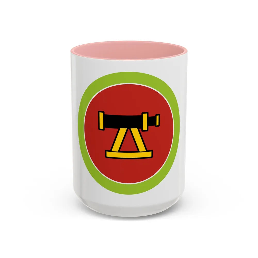 Surveying (Boy Scout Merit Badge) Accent Coffee Mug-15oz-Pink-Go Mug Yourself