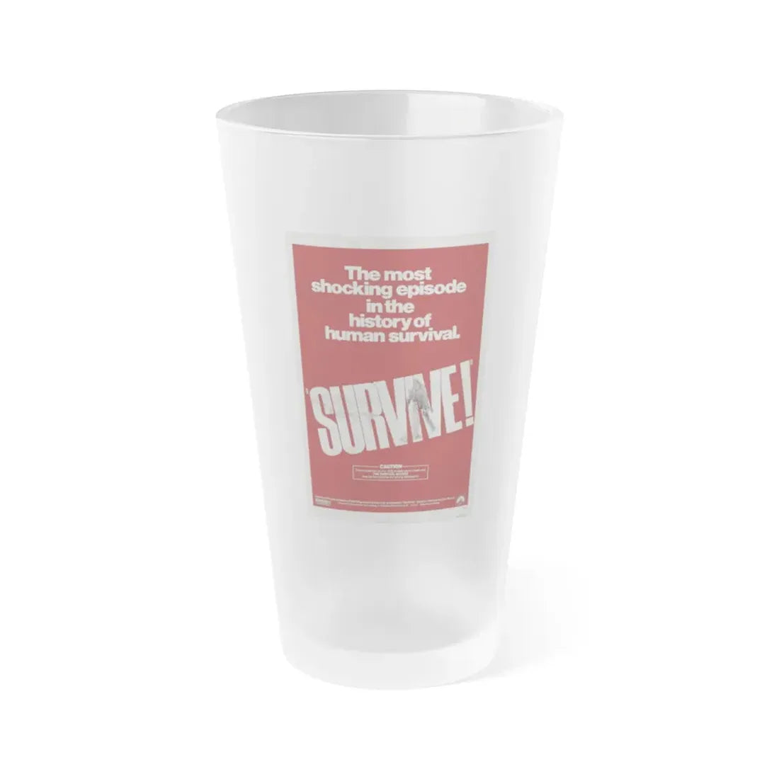 SURVIVE! 1976 Movie Poster - Frosted Pint Glass 16oz Default Title - Go Mug Yourself