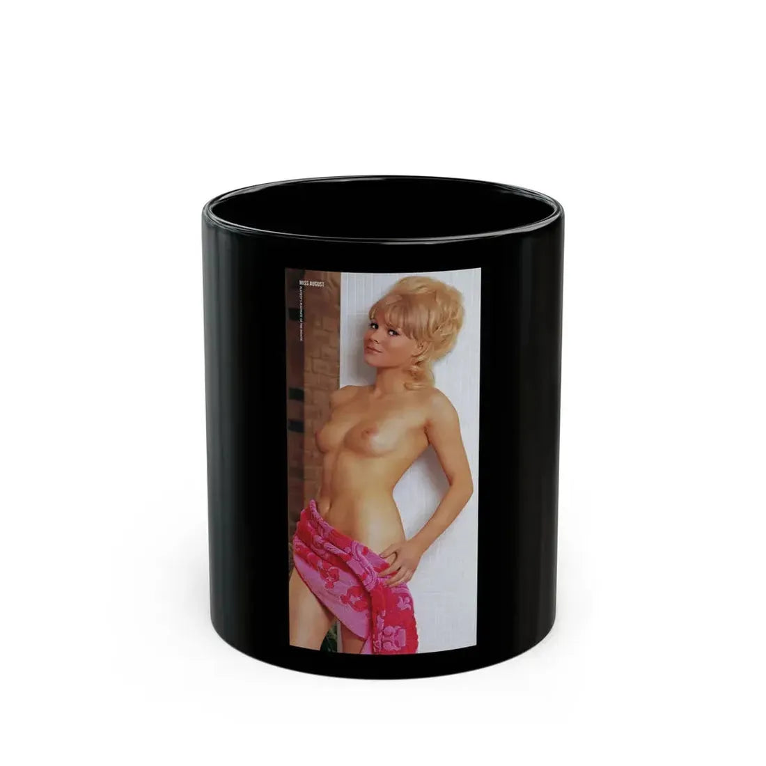Susan Denberg #08 - Topless3 (Vintage Female Icon) Black Coffee Mug 11oz - Go Mug Yourself