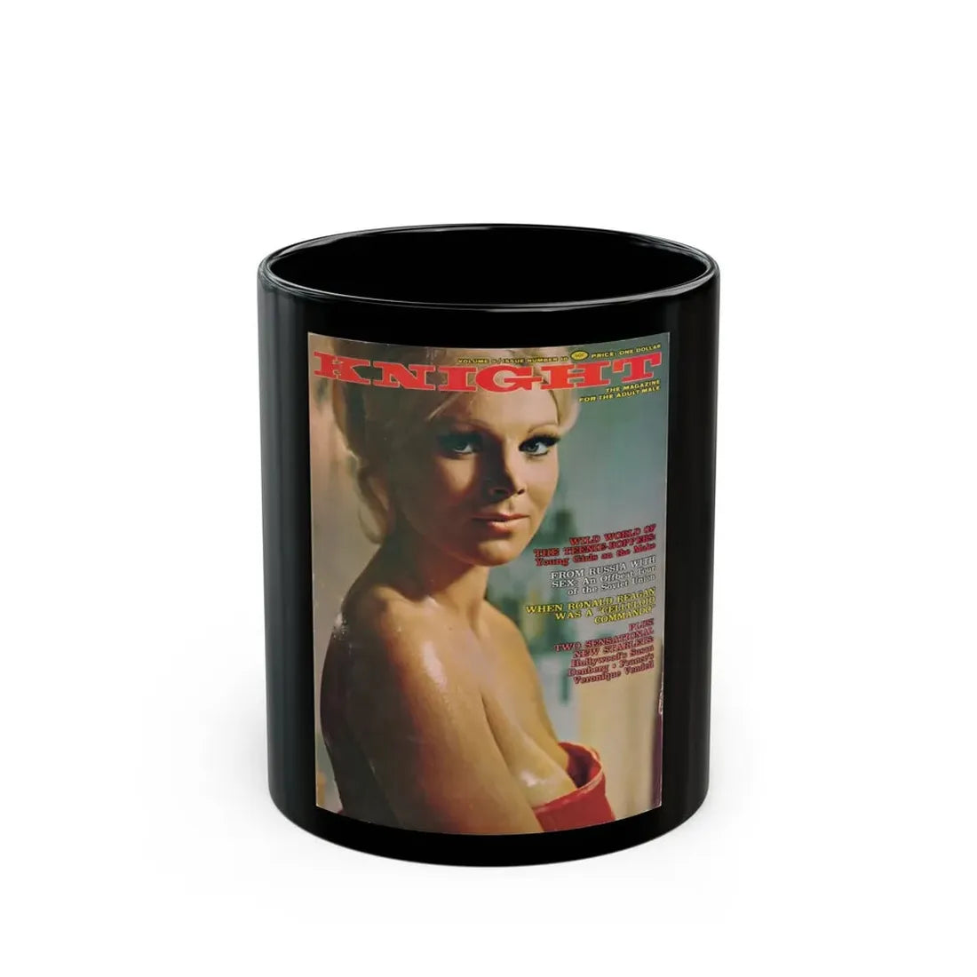 Susan Denberg #105 - Mag. Cover (Vintage Female Icon) Black Coffee Mug 11oz - Go Mug Yourself