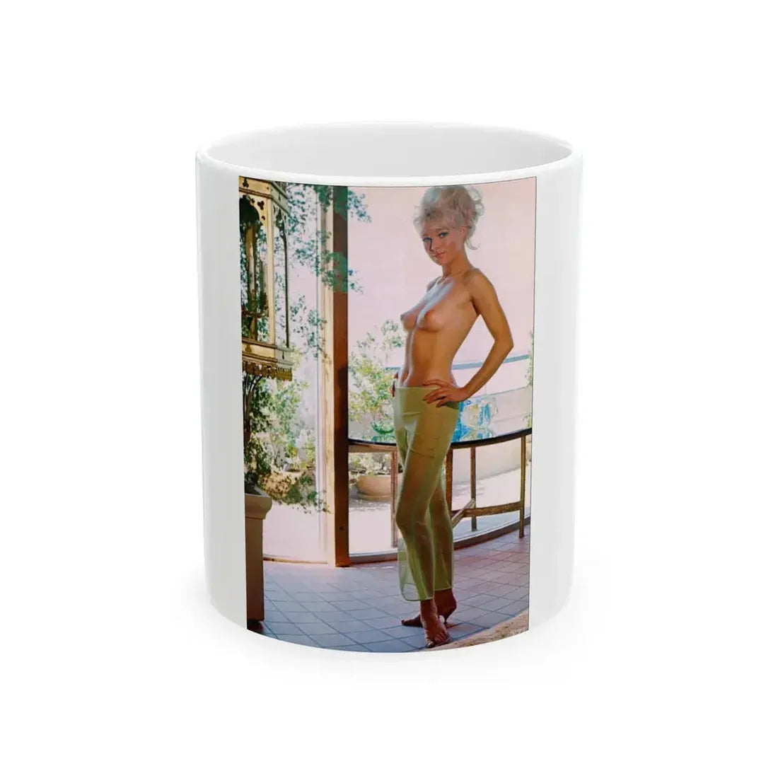 Susan Denberg #67 - Topless (Vintage Female Icon) White Coffee Mug 11oz - Go Mug Yourself