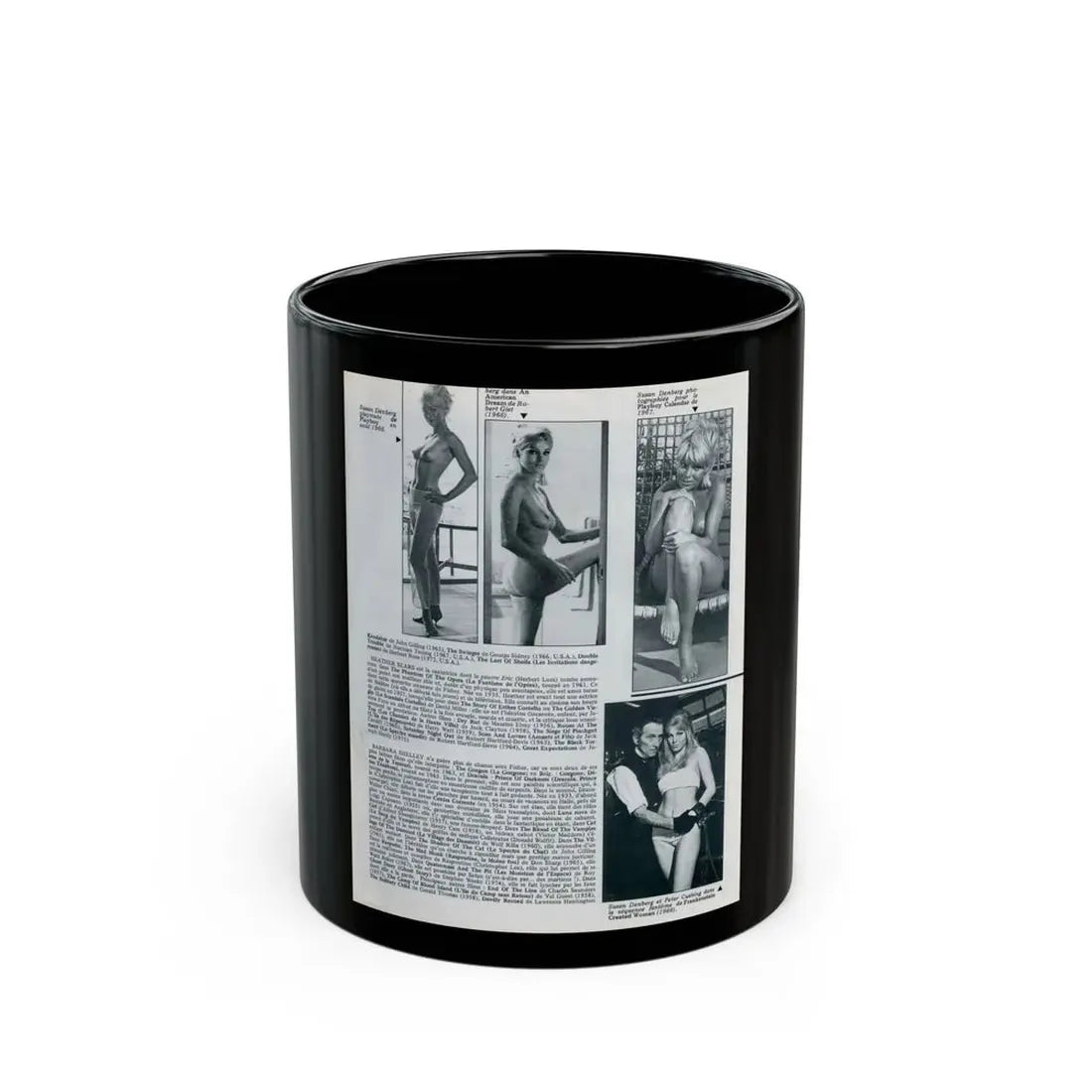 Susan Denberg #94 - B&W Mag. Photos & Article (Vintage Female Icon) Black Coffee Mug 11oz - Go Mug Yourself