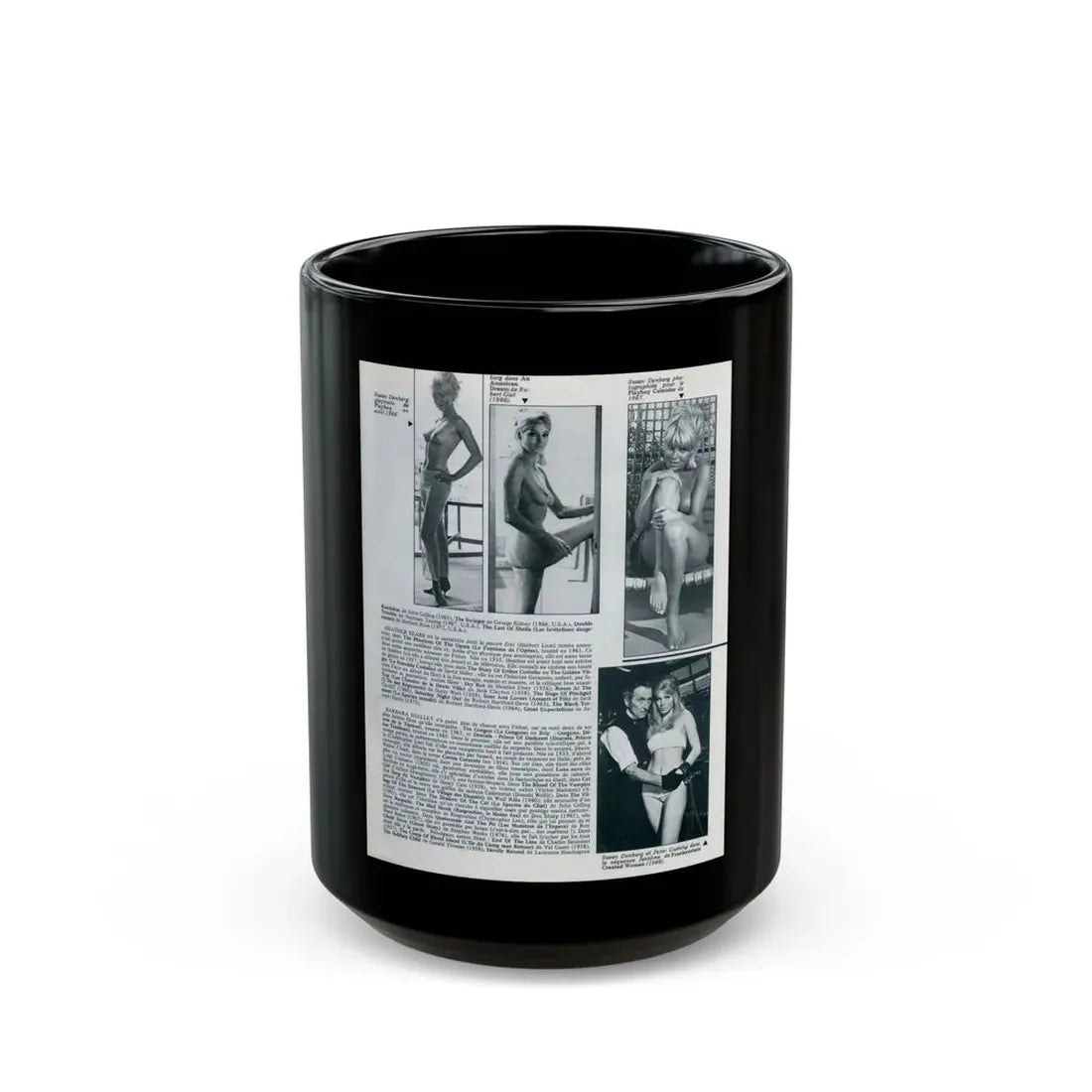 Susan Denberg #94 - B&W Mag. Photos & Article (Vintage Female Icon) Black Coffee Mug 15oz - Go Mug Yourself
