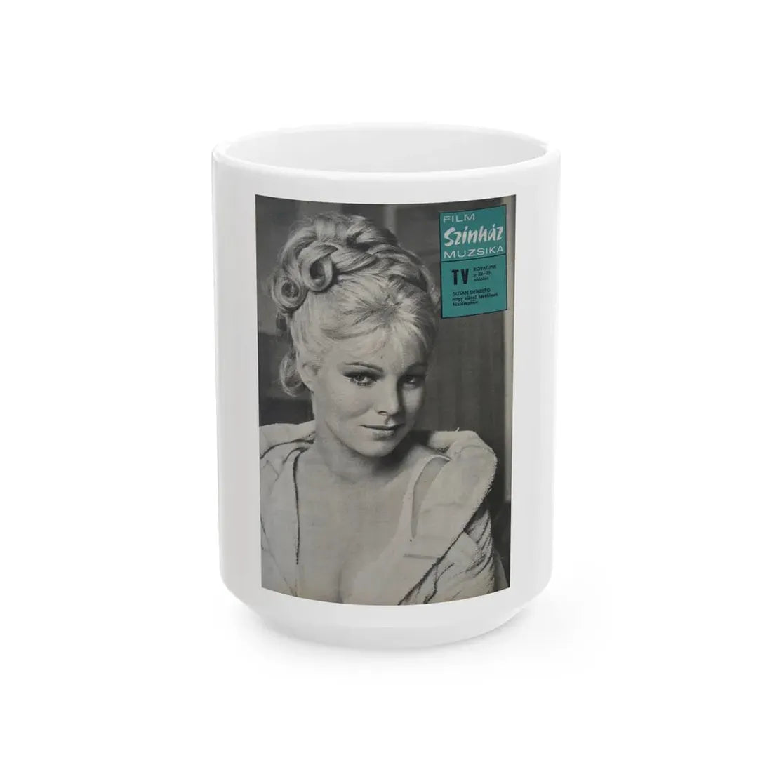 Susan Denberg #99 - Mag. Cover (Vintage Female Icon) White Coffee Mug 15oz - Go Mug Yourself