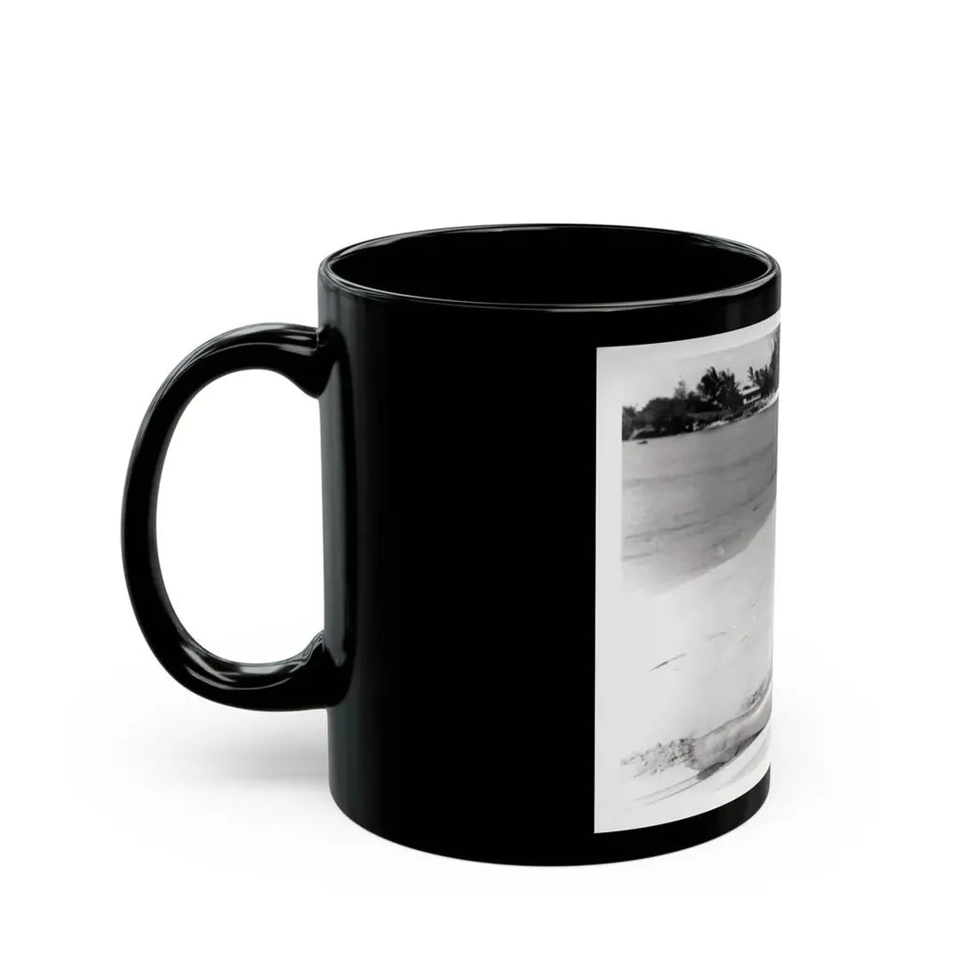Susan Hart #17 - 8x10 B&W Cheesecake 2-Piece Swimsuit with Overshirt ''Ride The Wild Surf'' '64 Movie Promo Photo (Vintage Female Icon) Black Coffee Mug - Go Mug Yourself