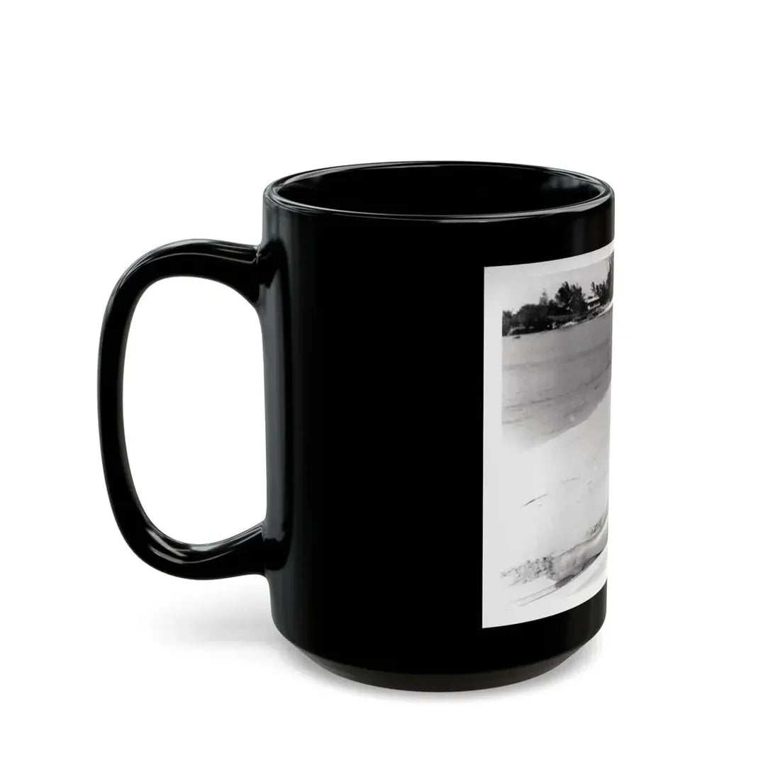 Susan Hart #17 - 8x10 B&W Cheesecake 2-Piece Swimsuit with Overshirt ''Ride The Wild Surf'' '64 Movie Promo Photo (Vintage Female Icon) Black Coffee Mug - Go Mug Yourself