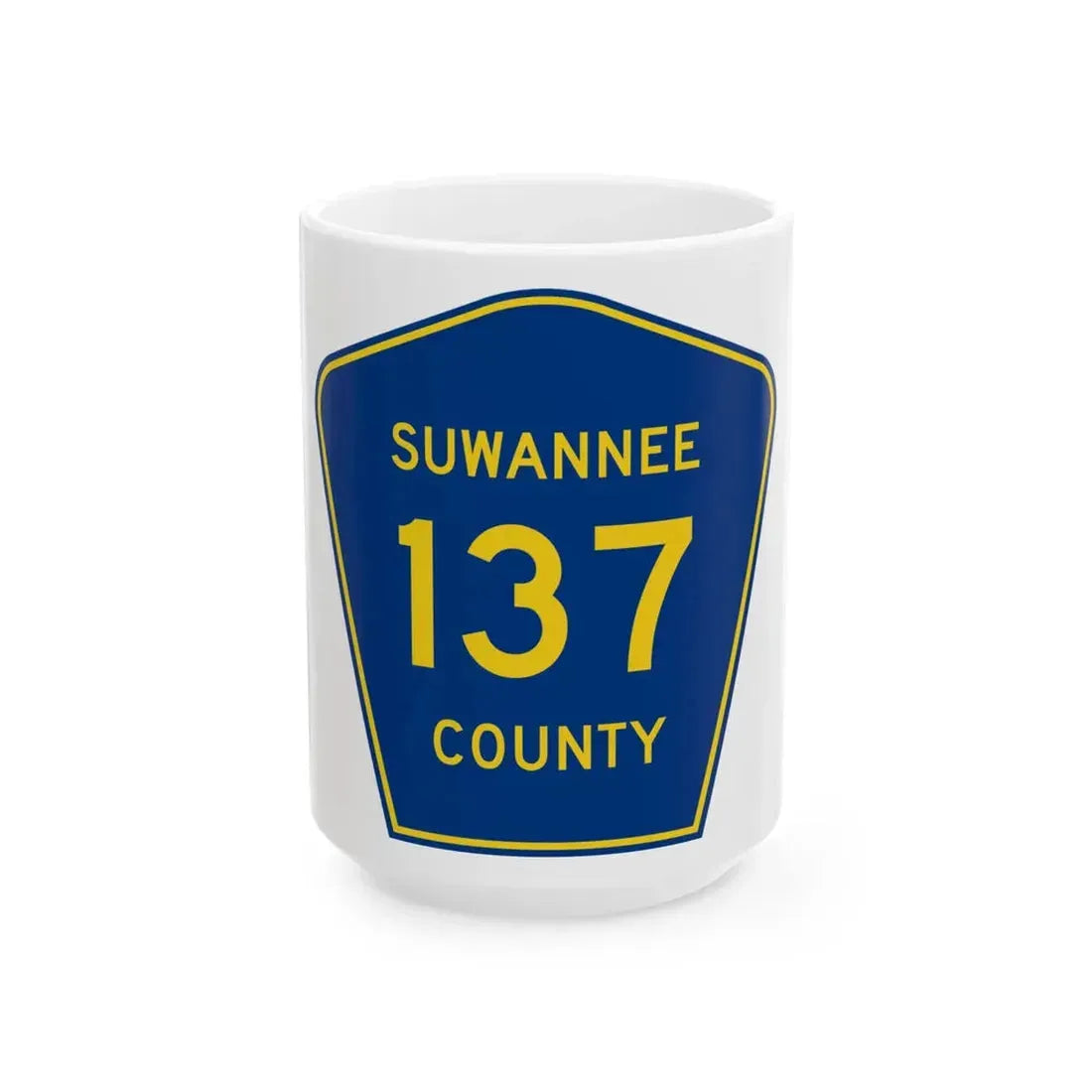 Suwannee County 137 (Florida) (Road Sign) White Coffee Mug 15oz - Go Mug Yourself