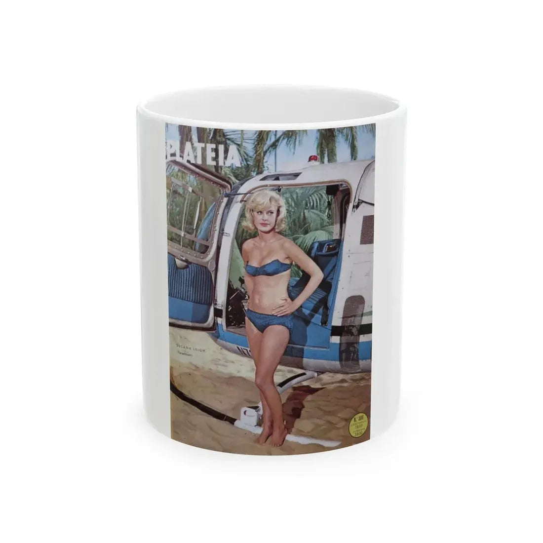 Suzanna Leigh #43 - Mag. Cover (Vintage Female Icon) White Coffee Mug 11oz - Go Mug Yourself