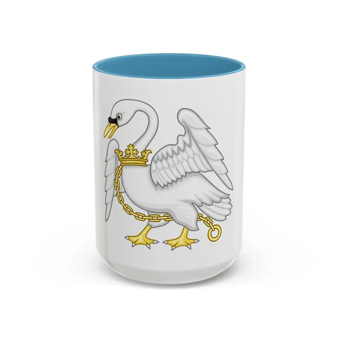 Swan Badge of Henry IV & V - Accent Coffee Mug 15oz Light Blue - Go Mug Yourself