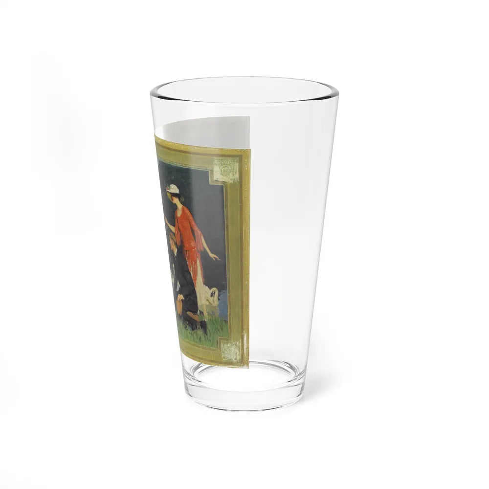 Swans on the Lake, original illustration (Magazine Illustration) Pint Glass 16oz - Go Mug Yourself