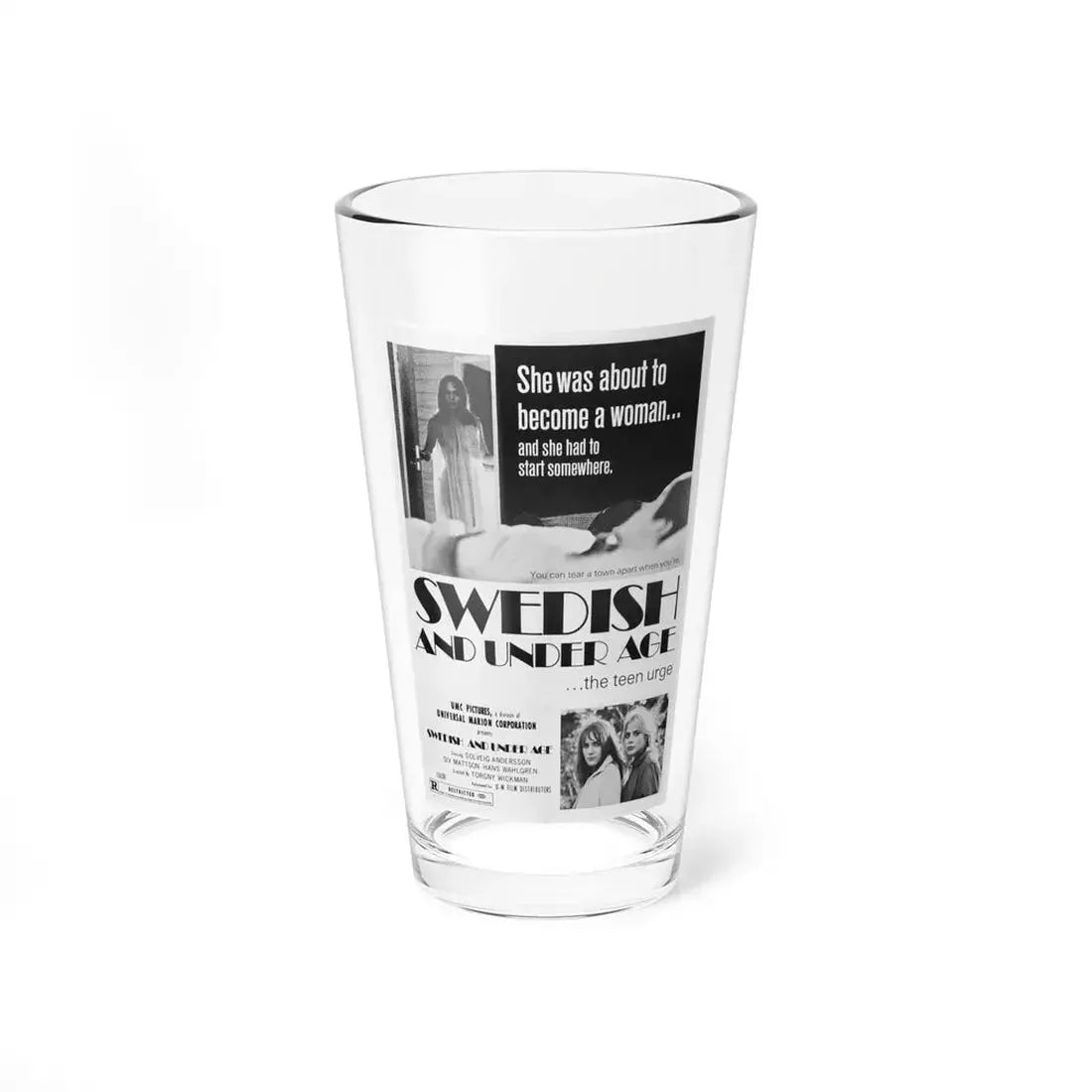 SWEDISH AND UNDER AGE 1969 Movie Poster - Pint Glass 16oz 16oz - Go Mug Yourself