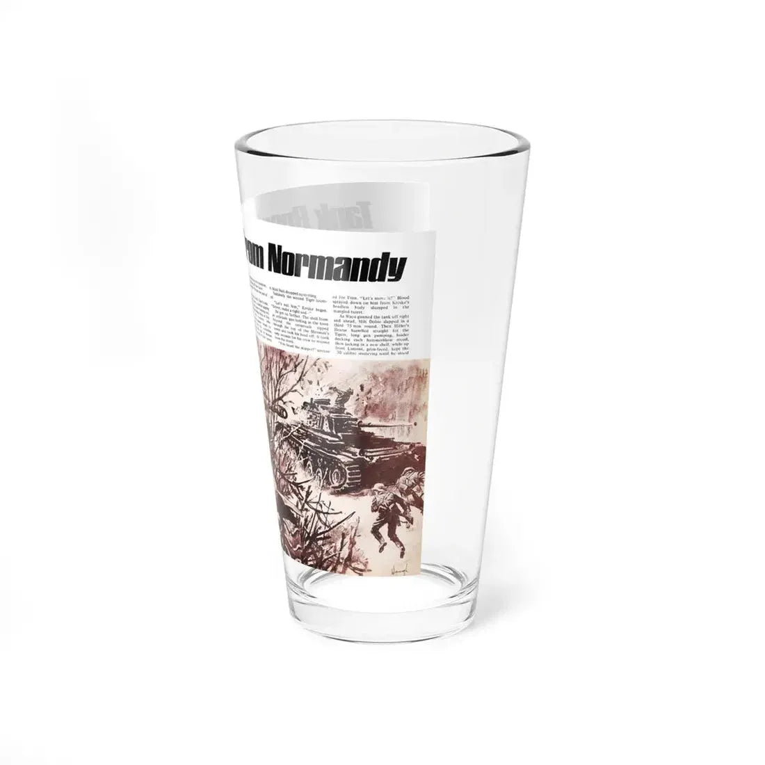 Tank Breakout From Normandy, Adam magazine, March 1973 (Magazine Illustration) Pint Glass 16oz - Go Mug Yourself