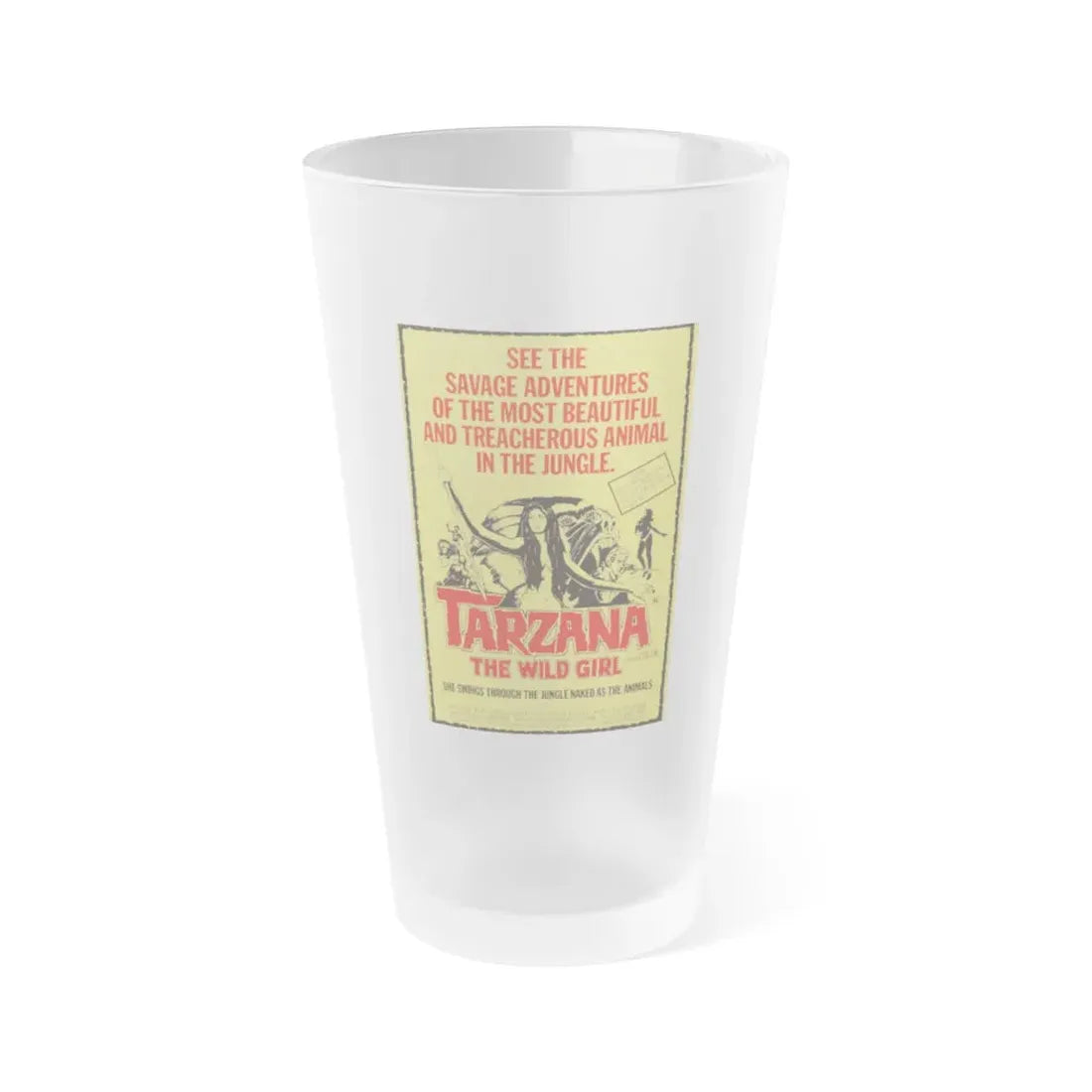TARZANA THE WILD GIRL 1969 Movie Poster - Frosted Pint Glass 16oz Default Title - Go Mug Yourself