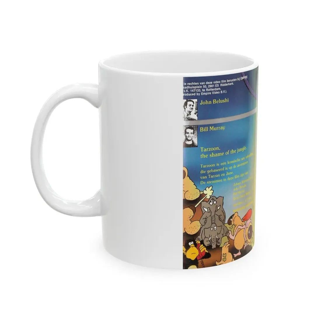 TARZOON SHAME OF THE JUNGLE SEXPLOTATION CARTOON (VHS COVER) - White Coffee Mug - Go Mug Yourself