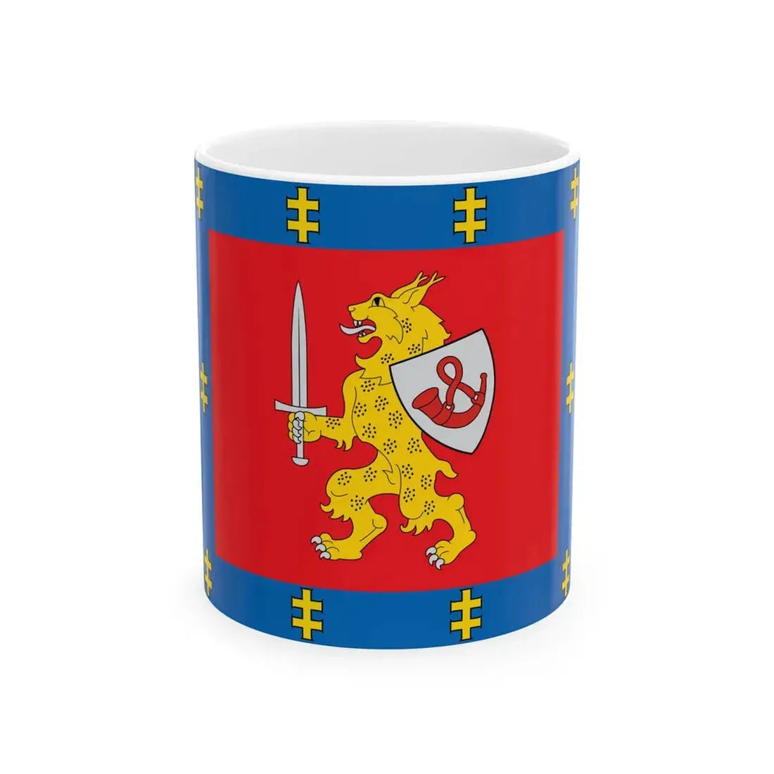 Taurage County flag (Lithuania) White Coffee Mug 11oz - Go Mug Yourself