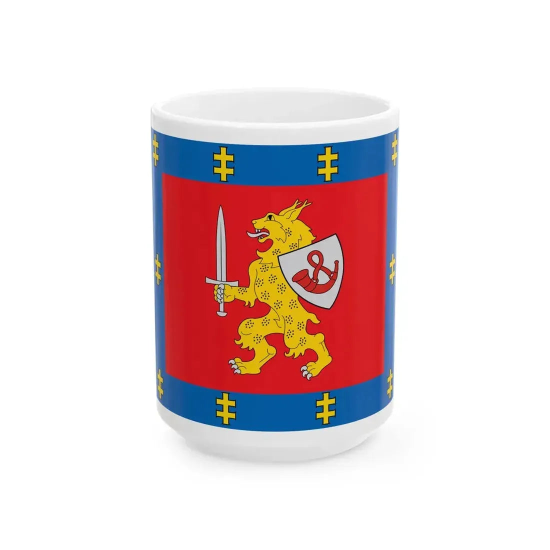 Taurage County flag (Lithuania) White Coffee Mug 15oz - Go Mug Yourself