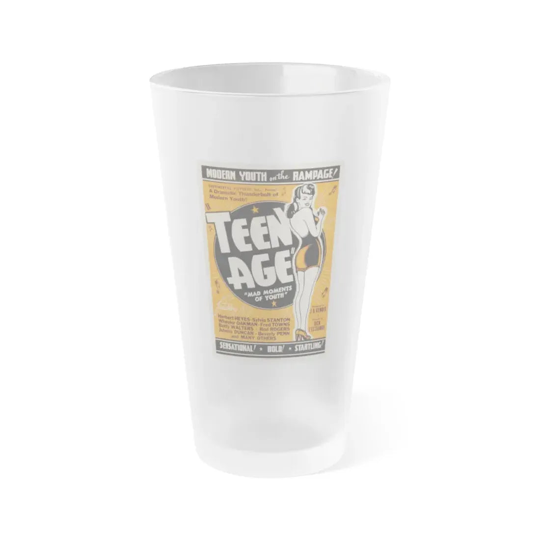 TEEN AGE 1943 Movie Poster - Frosted Pint Glass 16oz Default Title - Go Mug Yourself