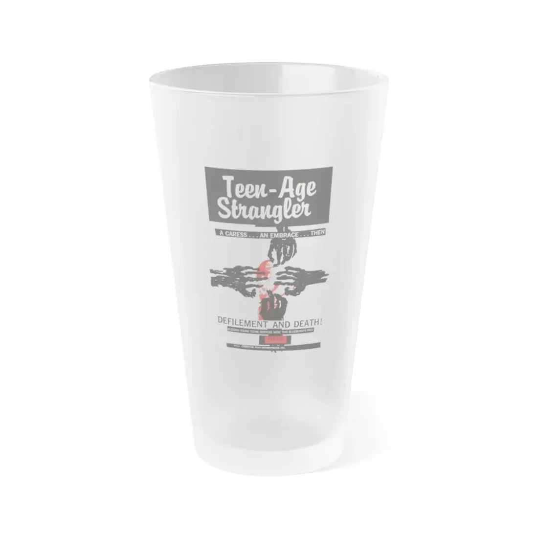 TEEN-AGE STRANGLER 1964 Movie Poster - Frosted Pint Glass 16oz Default Title - Go Mug Yourself