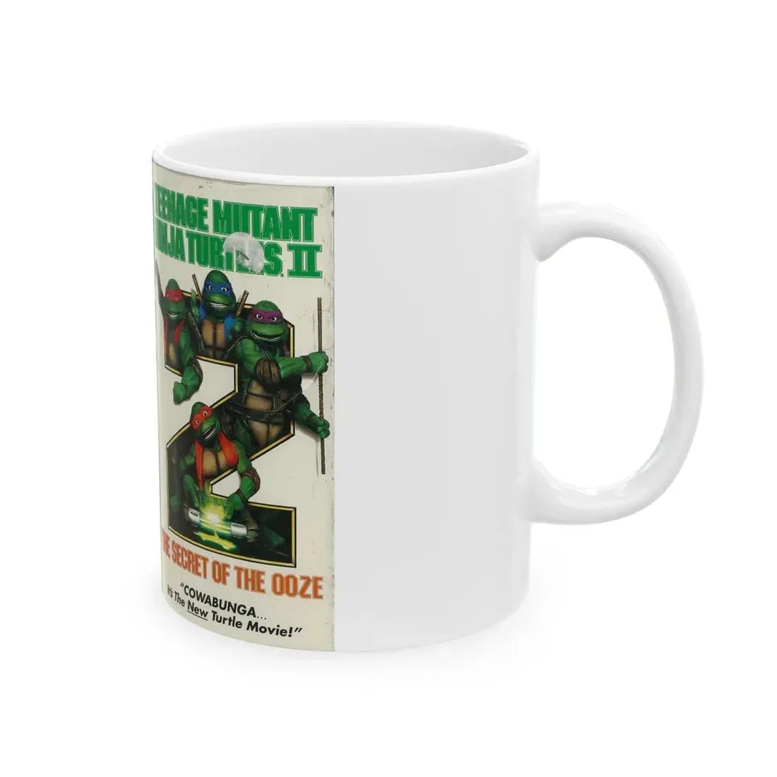 TEENAGE MUTANT NINJA TURTLES II THE SECRET OF THE OOZE (VHS COVER) - White Coffee Mug - Go Mug Yourself
