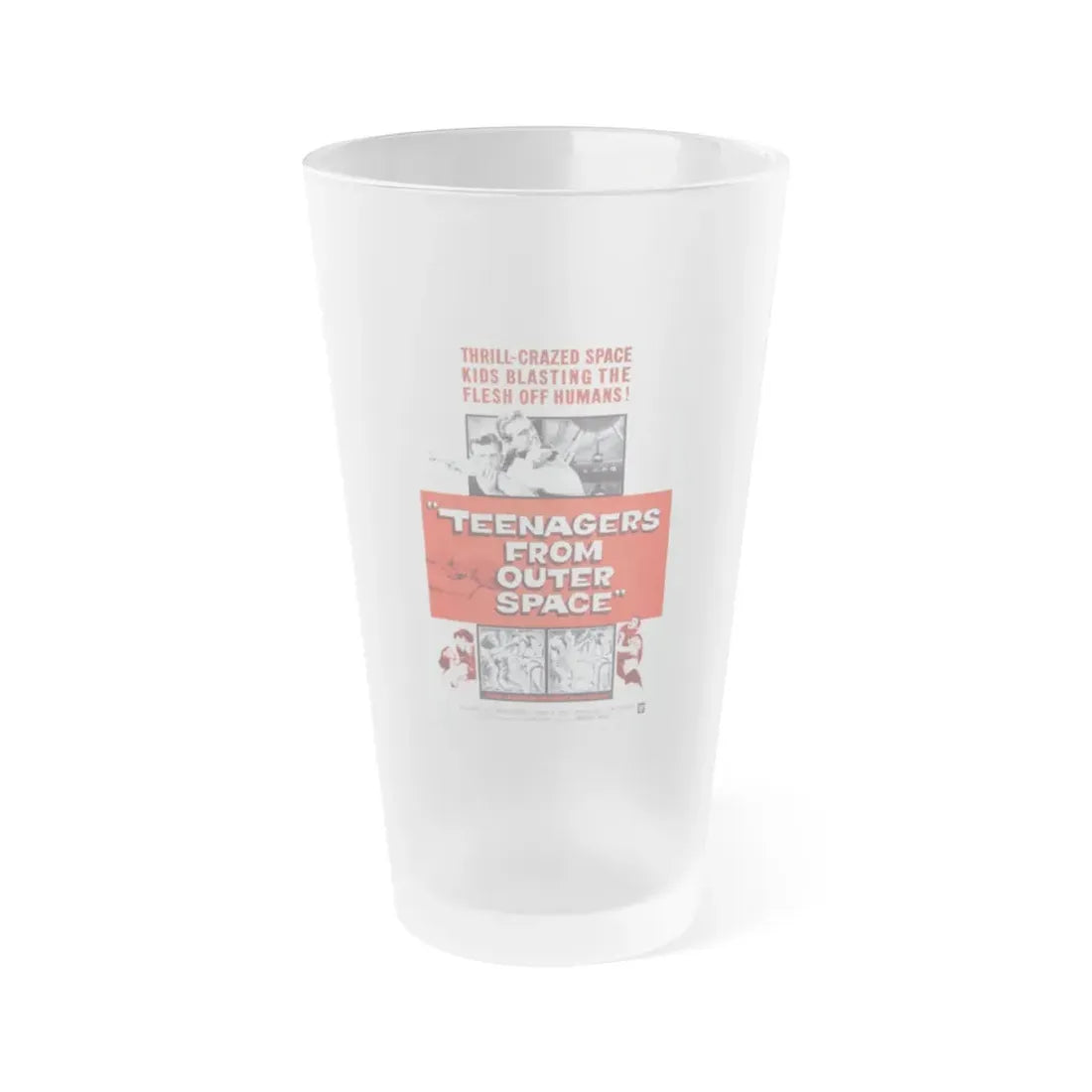 TEENAGERS FROM OUTER SPACE 1959 Movie Poster - Frosted Pint Glass 16oz Default Title - Go Mug Yourself