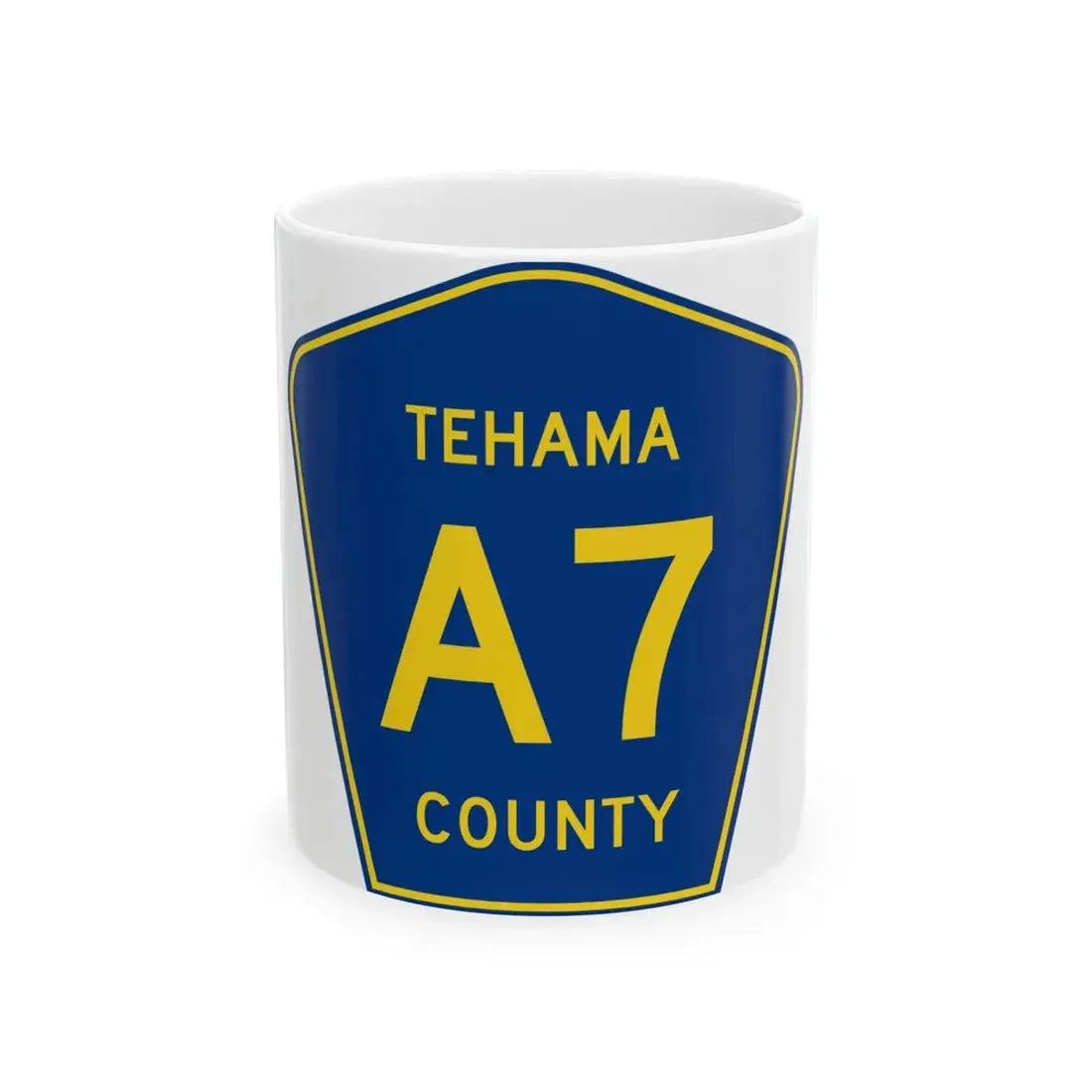 Tehama County A7 (California) (Road Sign) White Coffee Mug 11oz - Go Mug Yourself