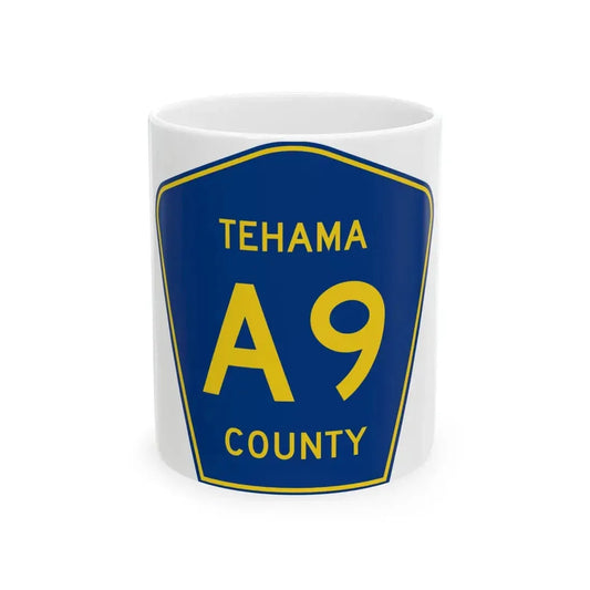 Tehama County A9 (California) (Road Sign) White Coffee Mug 11oz - Go Mug Yourself