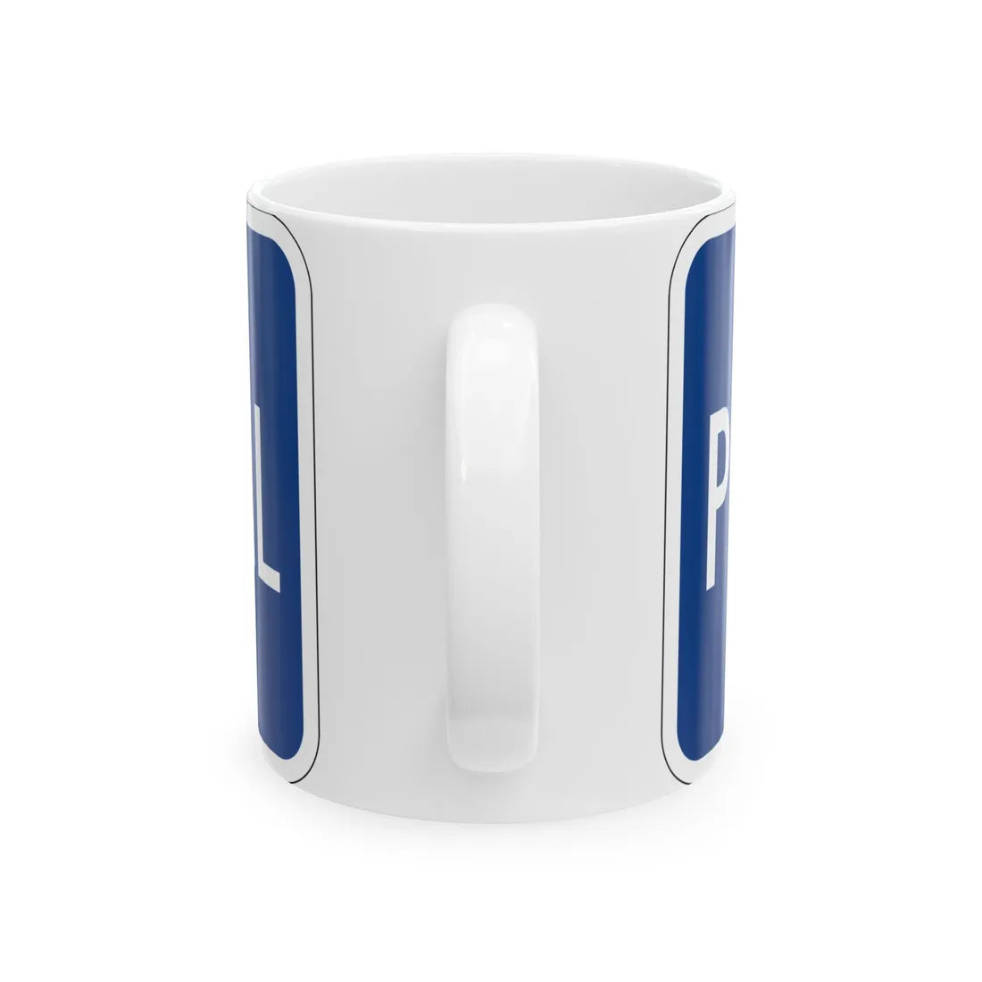 Temporary plate blue es (Puerto Rico) (Road Sign) White Coffee Mug - Go Mug Yourself
