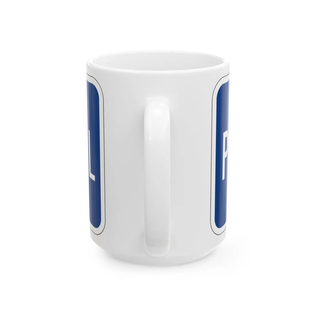 Temporary plate blue es (Puerto Rico) (Road Sign) White Coffee Mug - Go Mug Yourself