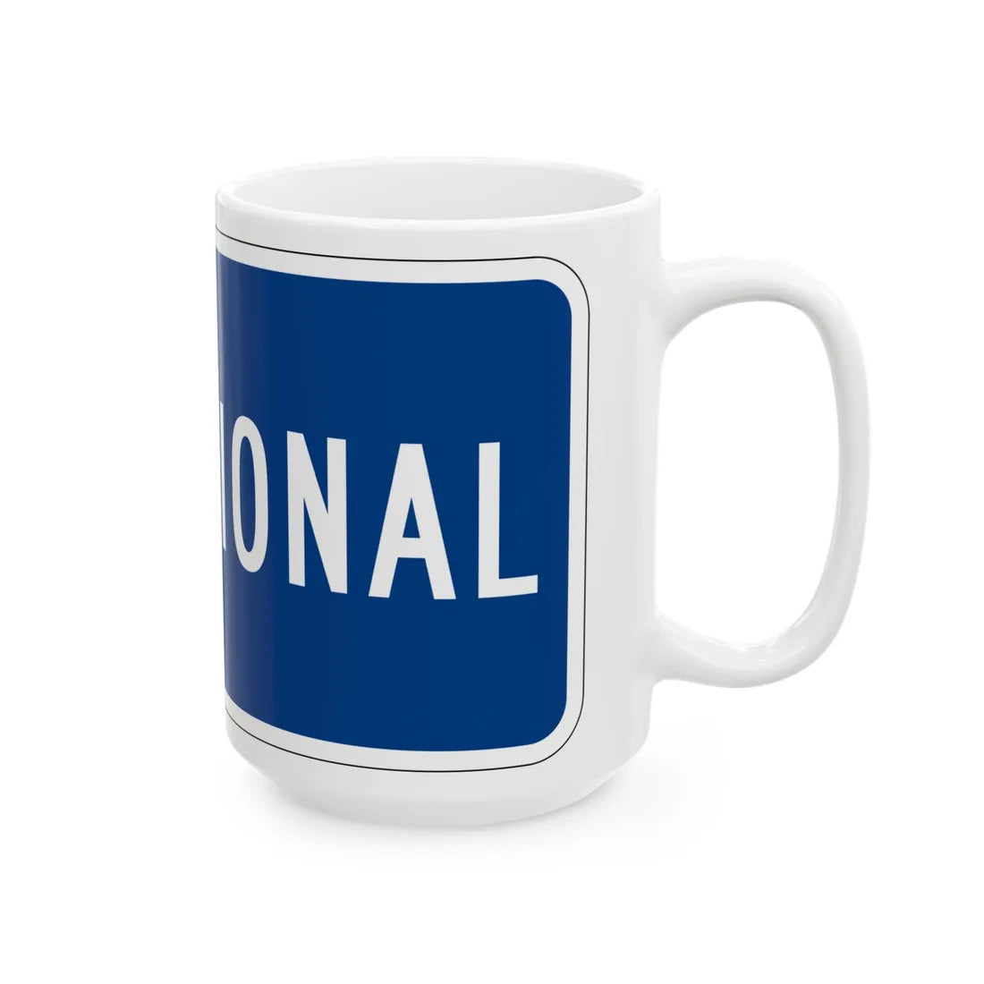 Temporary plate blue es (Puerto Rico) (Road Sign) White Coffee Mug - Go Mug Yourself