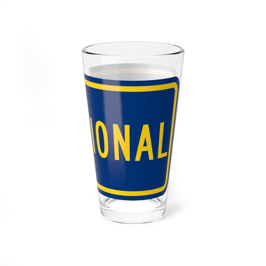 Temporary plate county es (Puerto Rico) (Road Sign) Pint Glass 16oz - Go Mug Yourself