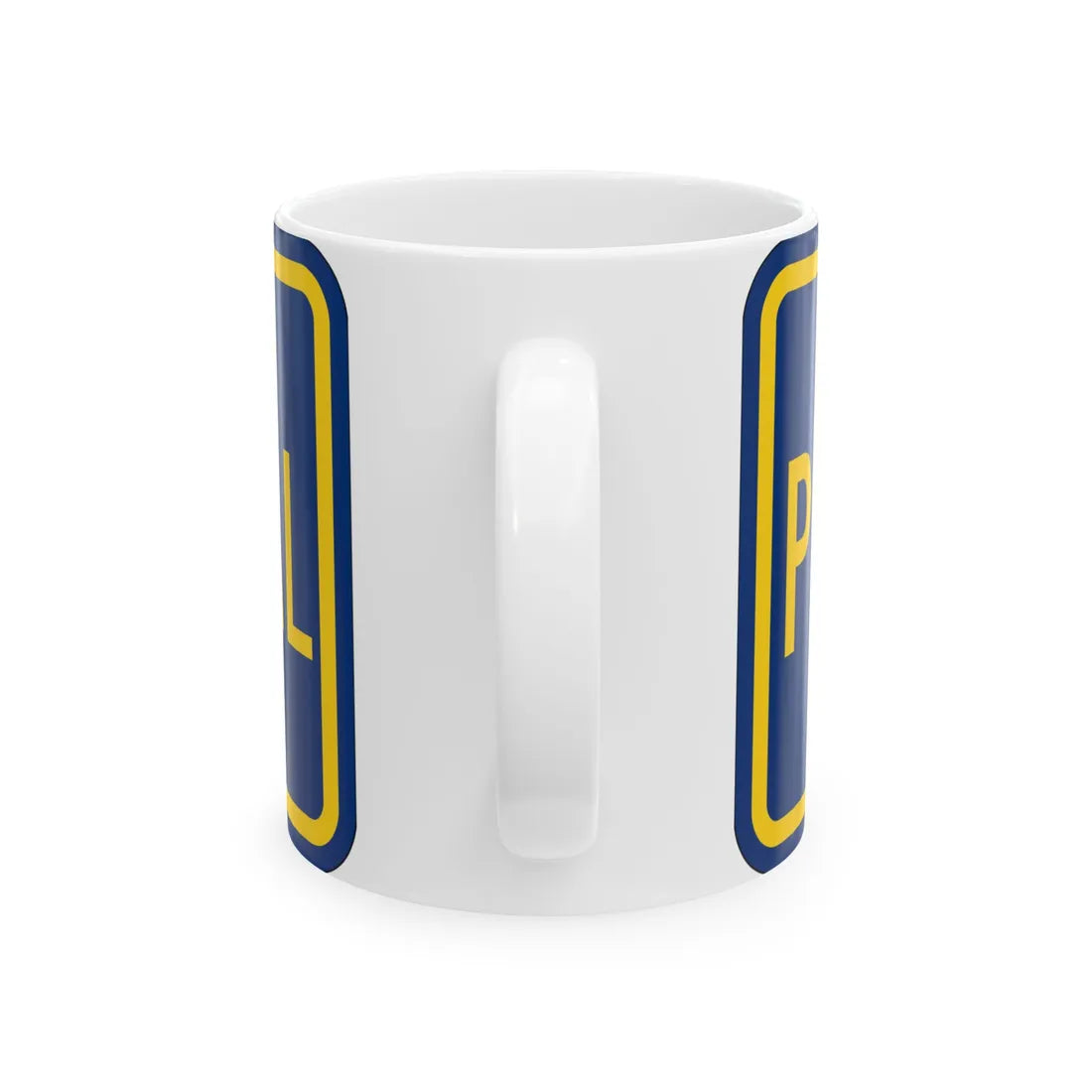 Temporary plate county es (Puerto Rico) (Road Sign) White Coffee Mug - Go Mug Yourself