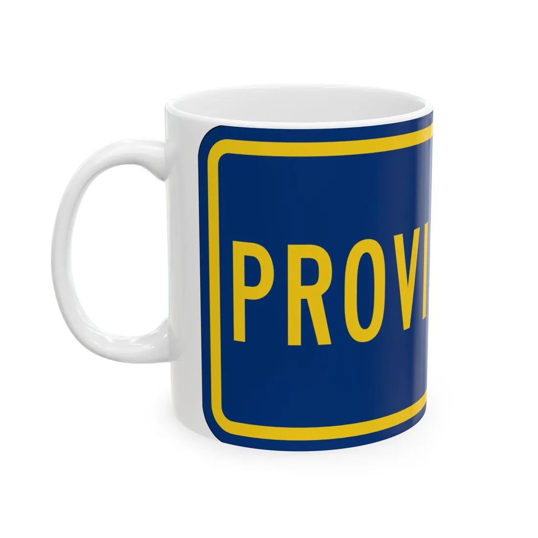 Temporary plate county es (Puerto Rico) (Road Sign) White Coffee Mug - Go Mug Yourself