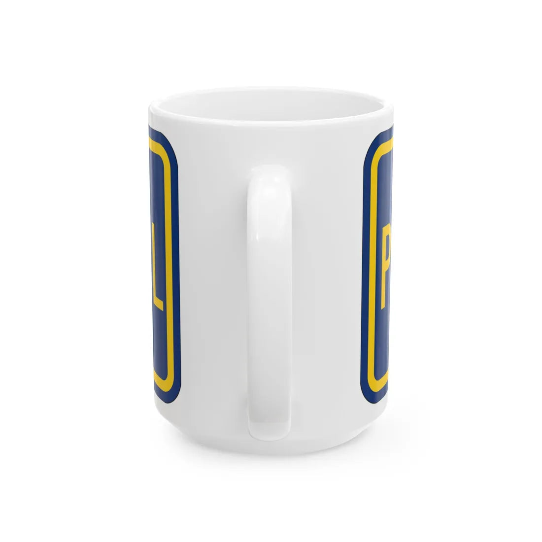 Temporary plate county es (Puerto Rico) (Road Sign) White Coffee Mug - Go Mug Yourself