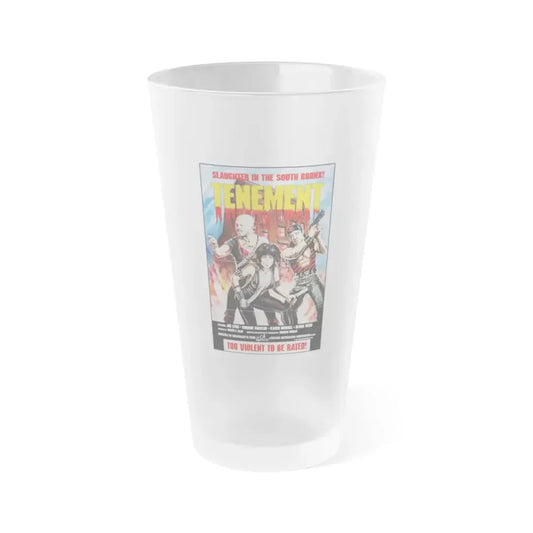 TENEMENT (GAME OF SURVIVAL) 1985 Movie Poster - Frosted Pint Glass 16oz 16oz Frosted - Go Mug Yourself
