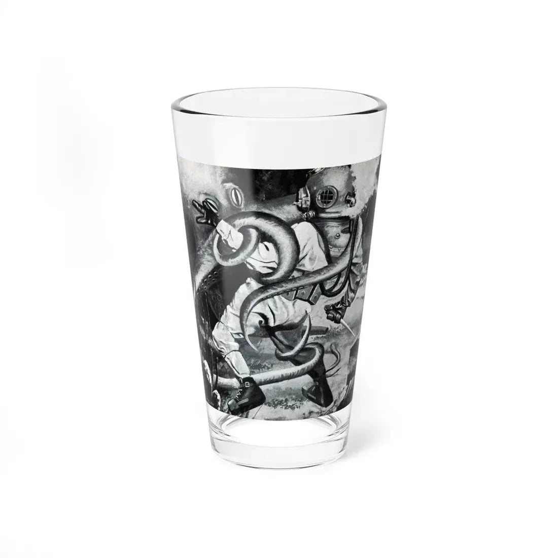 Terror and Treasure Under The Sea, Bold magazine, July 1954 (Magazine Illustration) Pint Glass 16oz 16oz - Go Mug Yourself