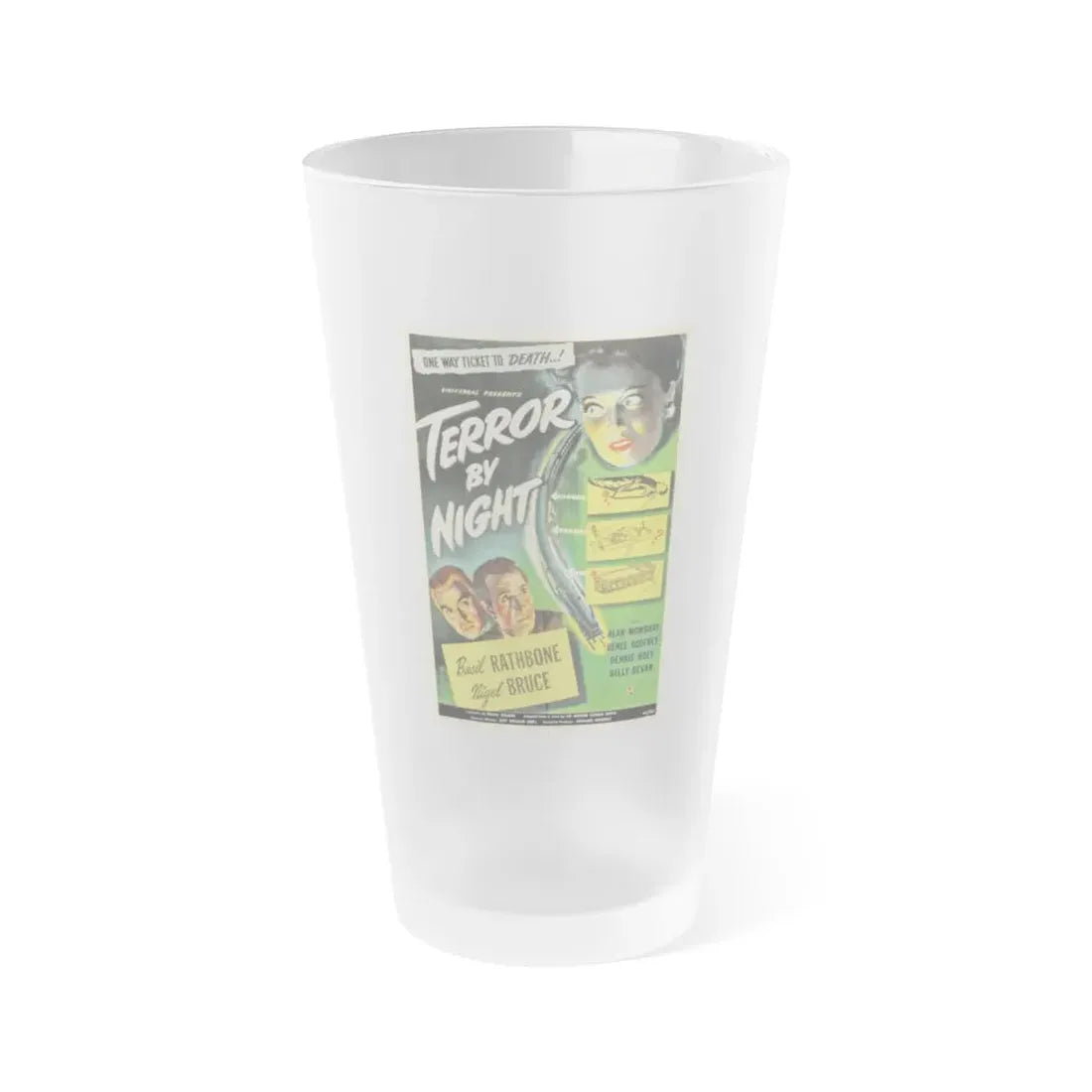 TERROR BY NIGHT 1946 Movie Poster - Frosted Pint Glass 16oz Default Title - Go Mug Yourself