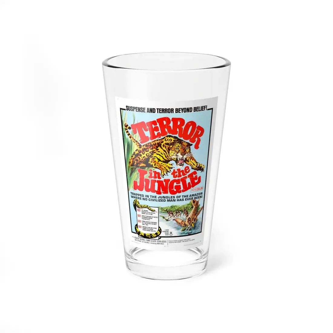 TERROR IN THE JUNGLE 1968 Movie Poster - Pint Glass 16oz 16oz - Go Mug Yourself