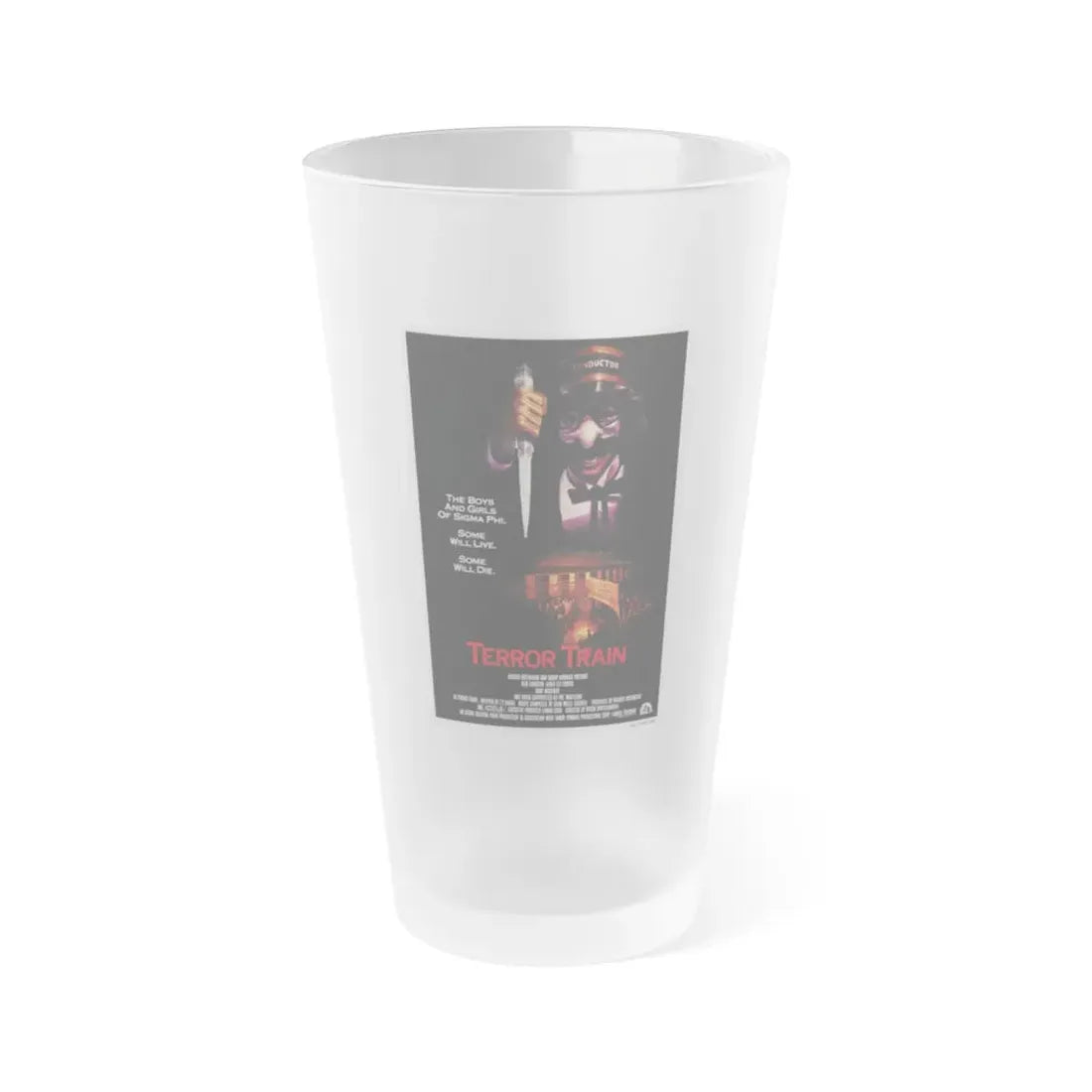 TERROR TRAIN 1980 Movie Poster - Frosted Pint Glass 16oz Default Title - Go Mug Yourself