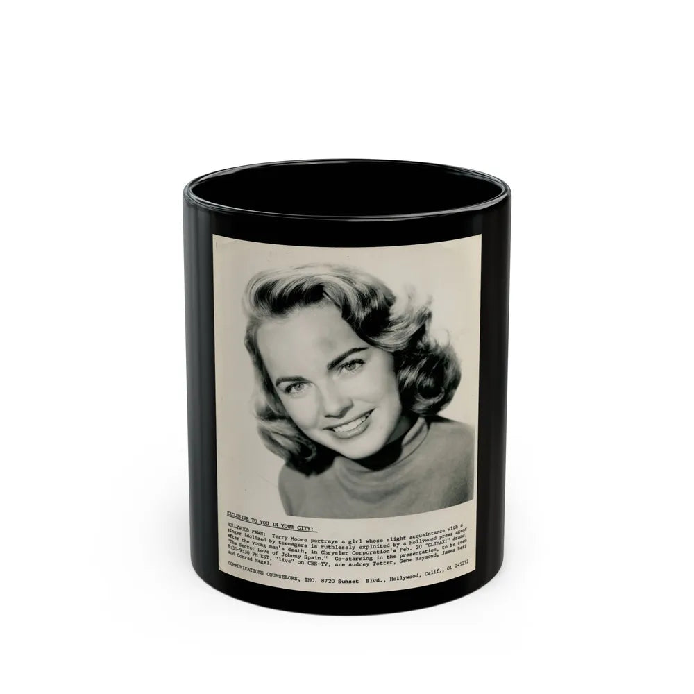 Terry Moore #118 (Vintage Female Icon) Black Coffee Mug-11oz-Go Mug Yourself