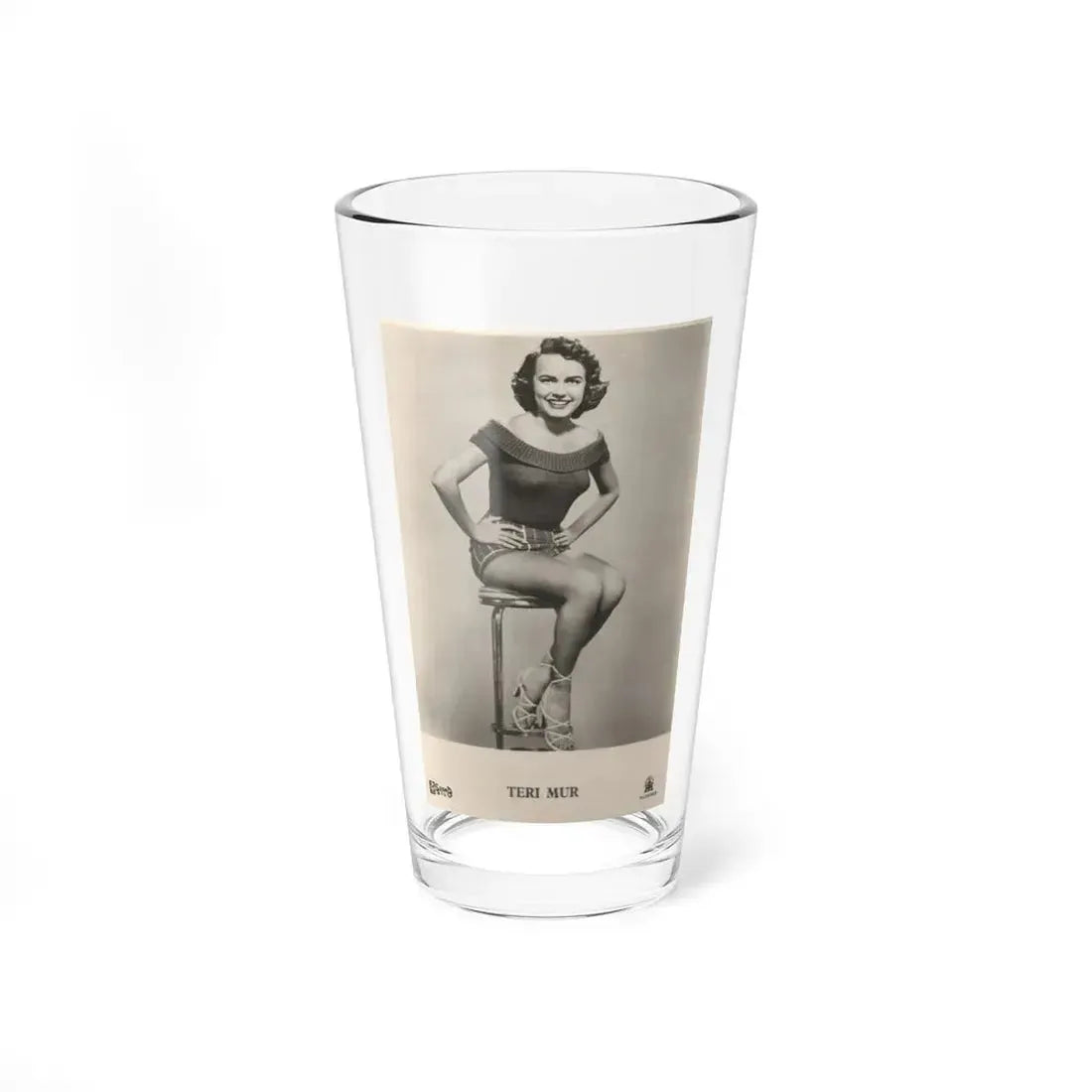 Terry Moore #136 - 8x10 B&W Full Body Cheesecake Photo1 (Vintage Female Icon) Pint Glass 16oz 16oz - Go Mug Yourself