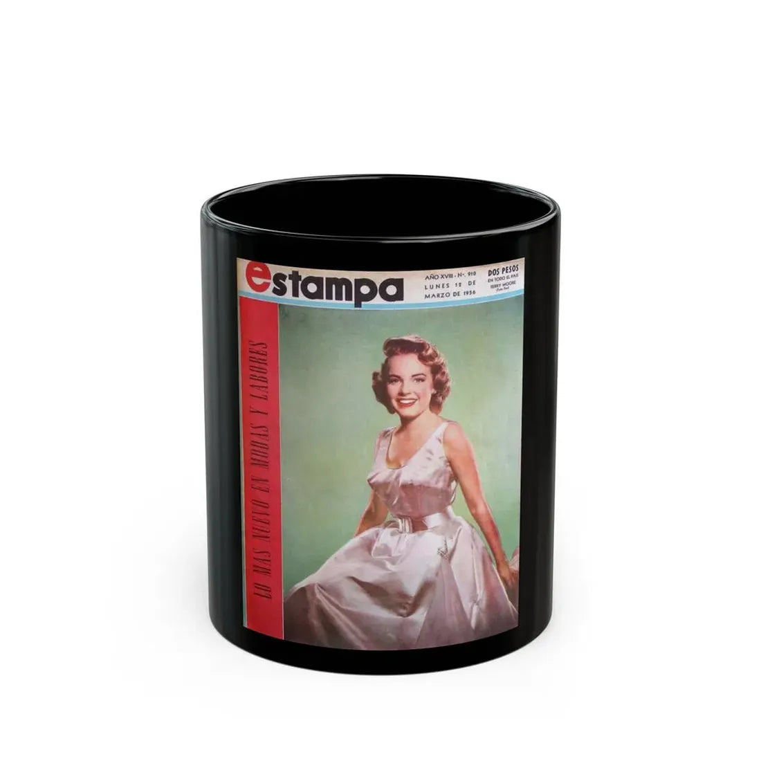 Terry Moore #289 - Turkish Mag. Cover (Vintage Female Icon) Black Coffee Mug 11oz - Go Mug Yourself