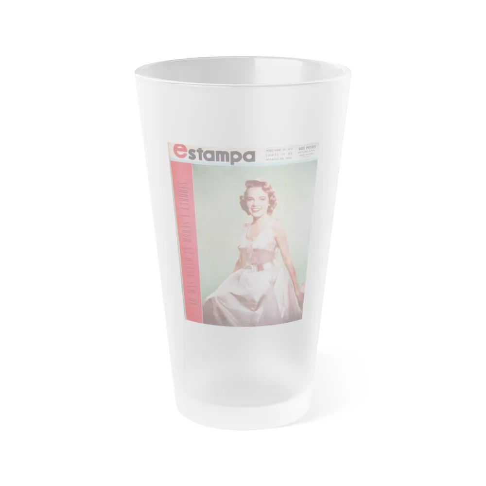 Terry Moore #289 - Turkish Mag. Cover (Vintage Female Icon) Frosted Pint Glass 16oz-16oz-Frosted-Go Mug Yourself