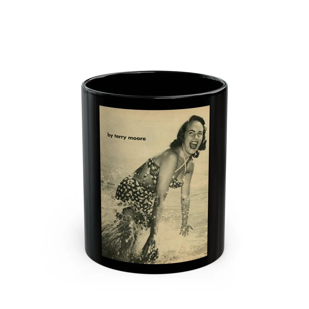 Terry Moore #348 (Vintage Female Icon) Black Coffee Mug-11oz-Go Mug Yourself