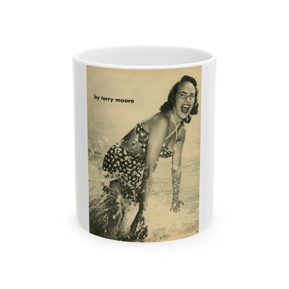 Terry Moore #348 (Vintage Female Icon) White Coffee Mug-11oz-Go Mug Yourself