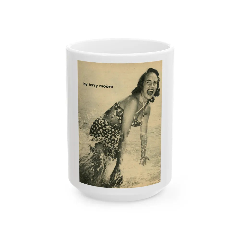 Terry Moore #348 (Vintage Female Icon) White Coffee Mug-15oz-Go Mug Yourself