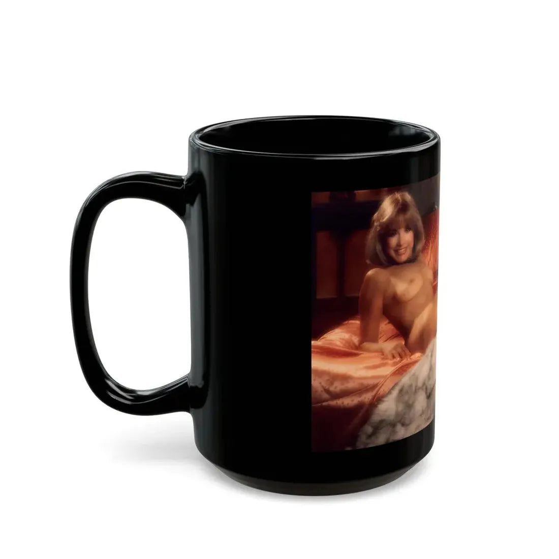 Terry Moore #403 - Unreleased Aug. '84 Playboy Photo from shoot topless in lingerie & closed clear heels (Vintage Female Icon) Black Coffee Mug - Go Mug Yourself