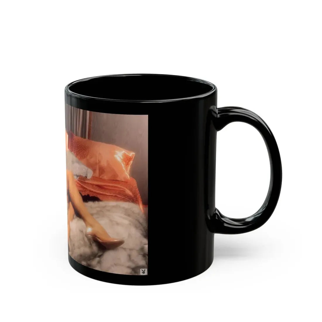 Terry Moore #403 - Unreleased Aug. '84 Playboy Photo from shoot topless in lingerie & closed clear heels (Vintage Female Icon) Black Coffee Mug - Go Mug Yourself